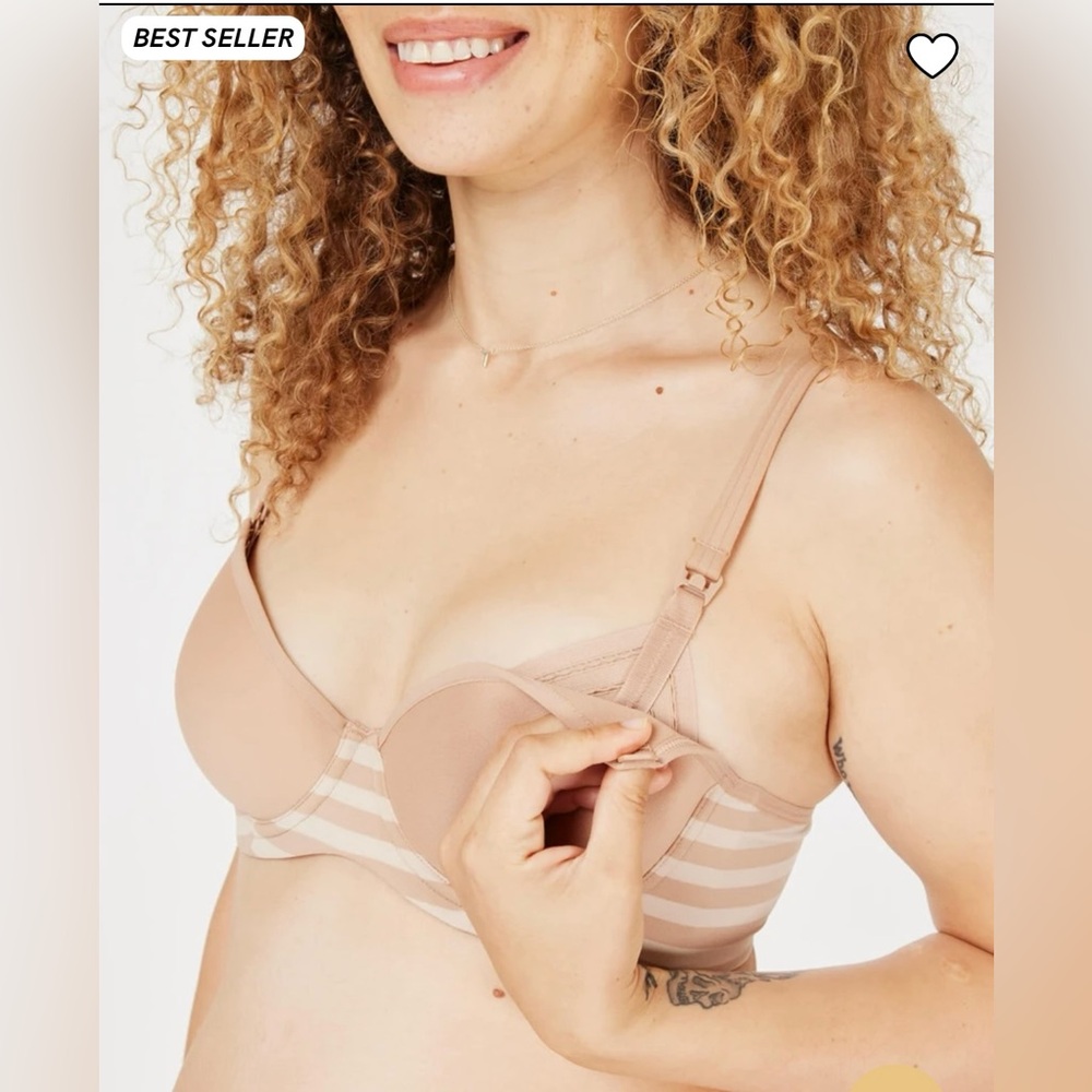 NWOT Cake Maternity Lamington T-Shirt Nursing Bra Beige 36DDD 36F - Picture 3 of 10